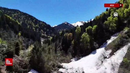 Rize'de yayla yollarında karla mücadele sürüyor