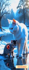 Mom cat saves her injury kitten in ice land || #kitten #aisadstory #sadsong #verysadsong #sadsad