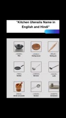 kitchen name utensils eng.&hindi used in our daily life ...