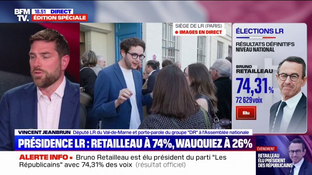 Présidence LR: après la victoire de Bruno Retailleau, l'heure est au rassemblmeent pour Vincent Jeanbrun, député LR du Val-de-Marne