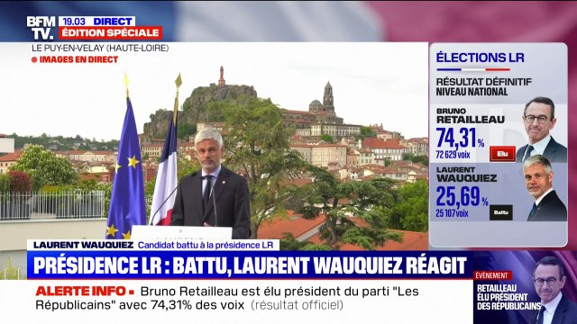 Présidence LR: Je viens d'appeler Bruno Retailleau pour le féliciter de sa victoire , déclare Laurent Wauquiez
