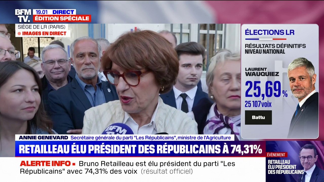 Présidentielle: pour Annie Genevard, "il ne faut pas anticiper le choix du candidat pour 2027" malgré la victoire de Bruno Retailleau à la présidence des Républicains