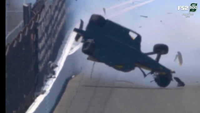Indy 500 2025 FP6 McLaughlin Huge Crash Flip