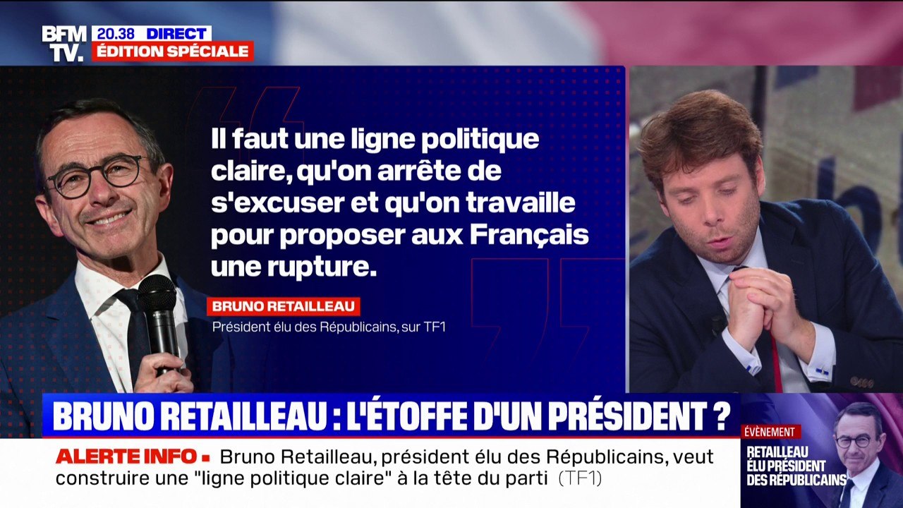 "Il faut une ligne politique claire et qu'on travaille pour proposer aux Français une rupture", déclare bruno Retailleau après sa victoire à la présidence des Républicains