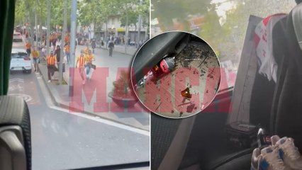 Radicales del Sant Andreu apedrean el bus del Rayo Majadahonda: "¡Tira, no pares!"