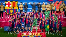 Barcelona levanta el trofeo de LaLiga 2024-2025 con fiesta total en Montjuic