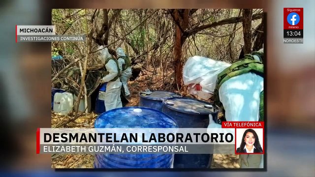 Desmantelan laboratorio utilizado para la elaboración de drogas sintéticas en La Huacana, Michoacán