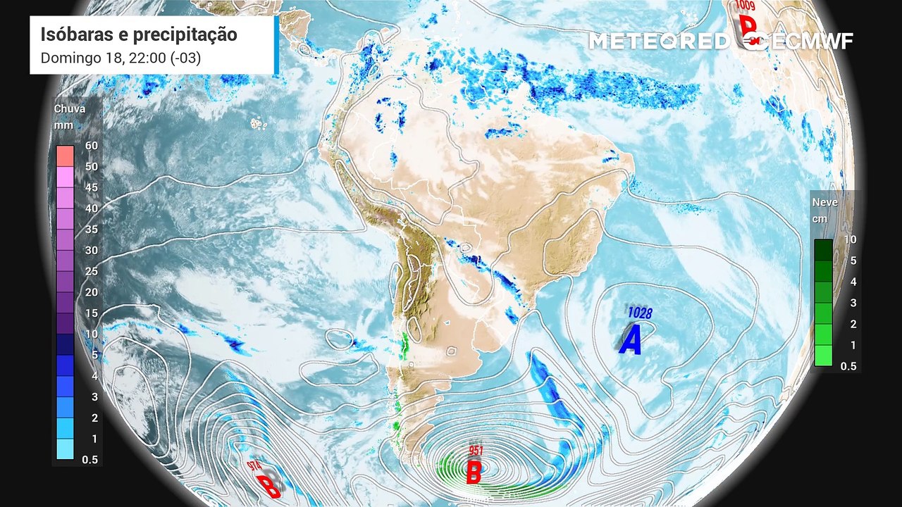 Domingo, 18 de maio: previsão de chuva, nebulosidade e pressão