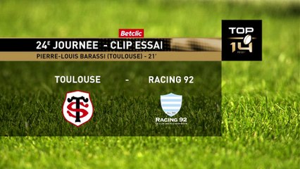 TOP 14 - Essai de Pierre-Louis BARASSI (ST) - Stade Toulousain - Racing 92