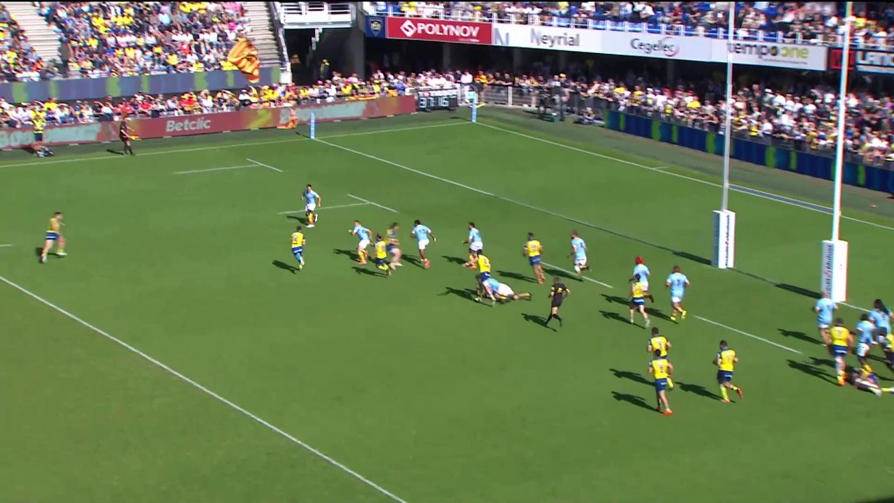 TOP 14 - Essai de Alivereti RAKA (ASM) - ASM Clermont - USA Perpignan