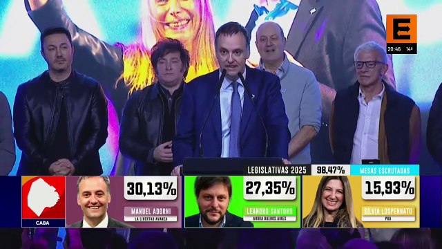 Manuel Adorni celebró la victoria en las elecciones legislativas de CABA