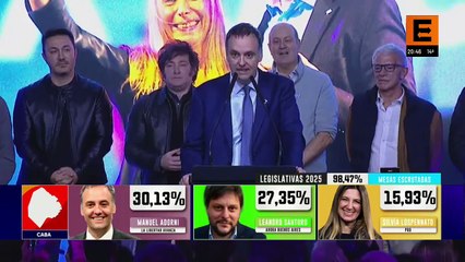 Manuel Adorni celebró la victoria en las elecciones legislativas de CABA