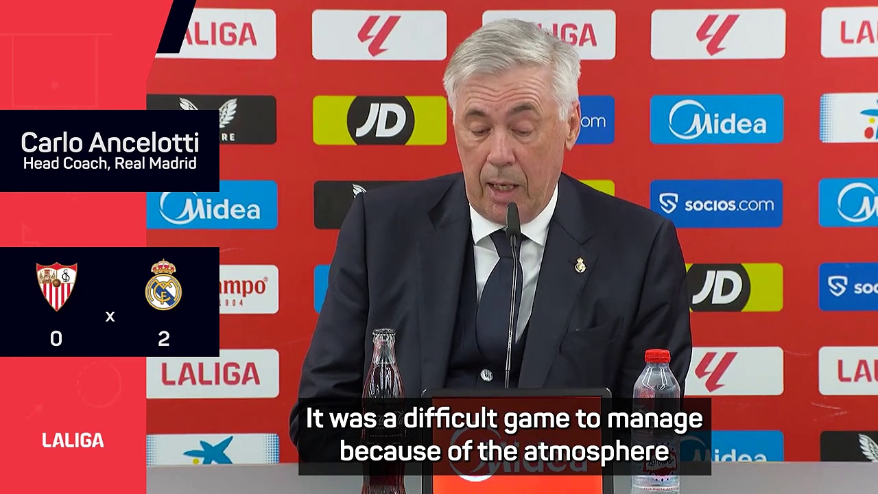 Ancelotti happy with 'comfortable' win over nine-man Sevilla