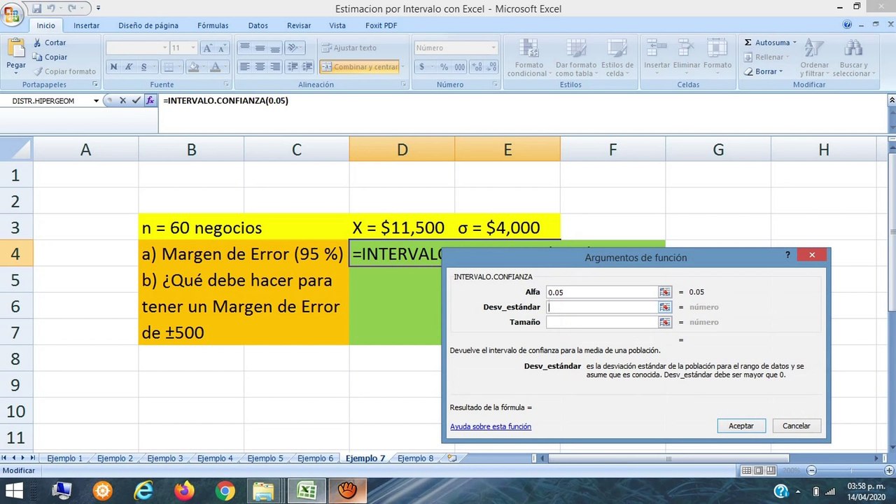 Estimación por Intervalo. Gasto en sitio web