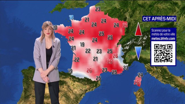 Des orages dans le sud de la France, avec neuf départements placés en vigilance orange, avec des températures comprises entre 18°C et 26°C... La météo de ce lundi 19 mai