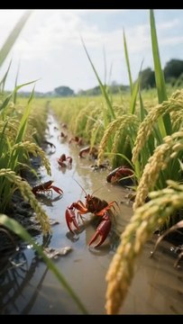 cat catch crabs 🦀 and cook