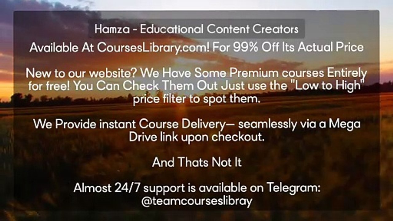 (courseslibrary.com)Hamza - Educational Content Creators Course download