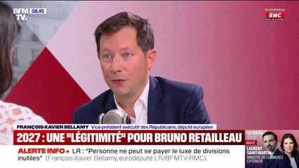 Pour François-Xavier Bellamy (LR), Bruno Retailleau a "une légitimité forte" pour être candidat à la présidentielle de 2027