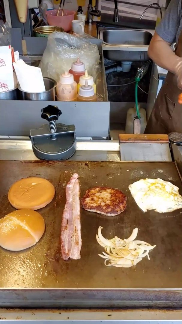 ⁣handmade bacon burger ASMR / asmr making / GREAT ASMR
