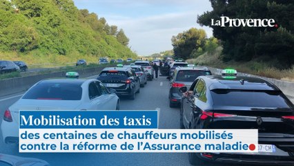 Opérations escargot à Marseille, les taxis mobilisés contre la réforme de l'Assurance maladie