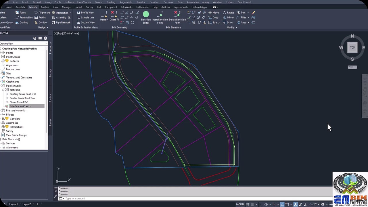 Civil 3D Creating Pipe network Profiles سول تھر...