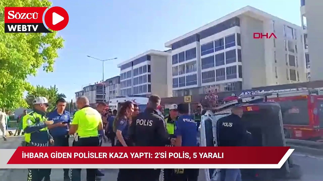 İhbara giden polisler kaza yaptı: 2'si polis, 5 yaralı