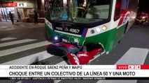 🔴 CHOQUE ENTRE UN COLECTIVO DE LA LÍNEA 50 Y UNA MOTO