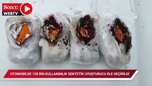 Otomobilde 128 bin kullanımlık sentetik uyuşturucu ele geçirildi
