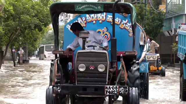 Severe waterlogging in Bengaluru after incessant rainfall