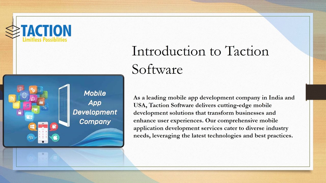Best mobile app development agency in india & Usa - Taction Software