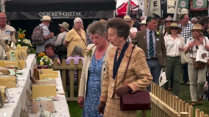 The Princess Royal looking at the Cheese competition entries at the County Show, video Alan Quick IMG_1925