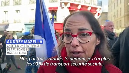 Taxi : manifestation à Paris contre les nouveaux tarifs de la Sécurité sociale