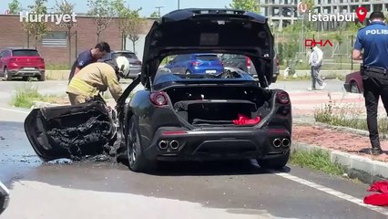 Eyüpsultan'da lüks otomobil alev alev yandı! Değeri tam 20 milyon lira...