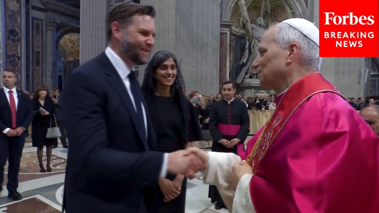 Pope Leo XIV Greets Vice President Vance, Secretary Rubio At His Inaugural Mass