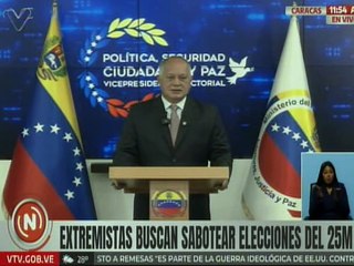 Vpdte. Sec. Diosdado Cabello: Se ha cumplido a cabalidad el cronograma electoral
