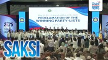 52 party-list na nakakuha ng puwesto sa Kamara, iprinoklama na | Saksi