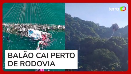 Balões 'gigantes' caem em Cubatão e Santos e chamam atenção de moradores