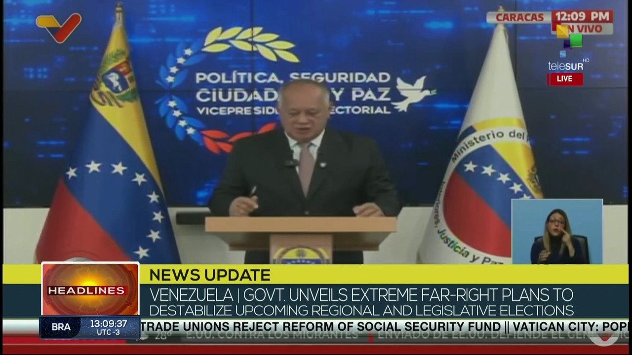 Diosdado Cabello denounces new destabilization attempts in Venezuela on eve of May 25 elections