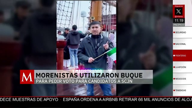 Polémica: Morenistas usarón el buque Cuauhtémoc para pedir votos de la SCJN