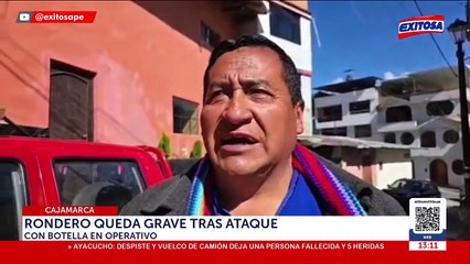 Cajamarca: Joven rondero queda herido de gravedad tras ser atacado en patrullaje