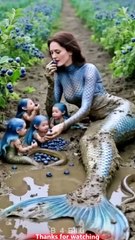 Mermaid with her daughters