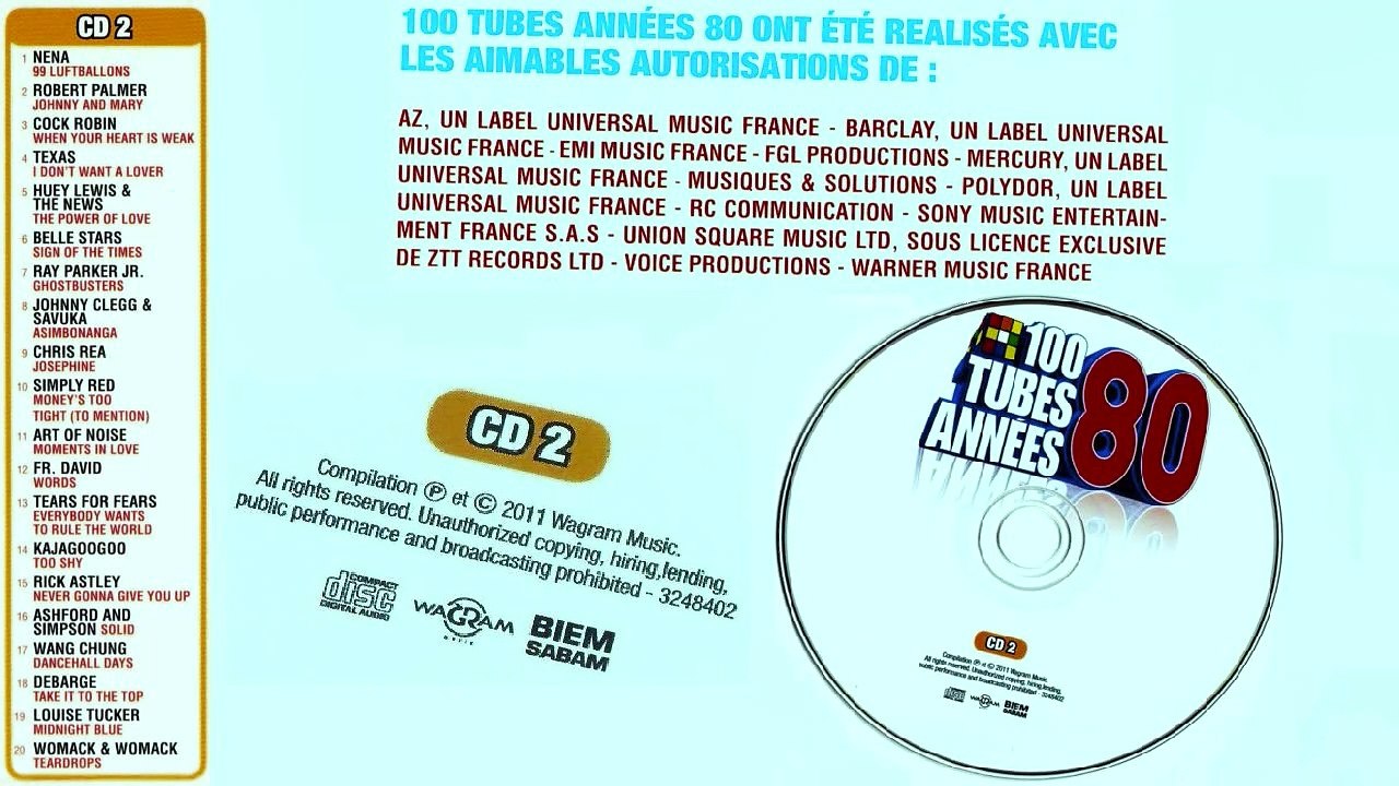 100 TUBES – ANNEES 80 — CD 2