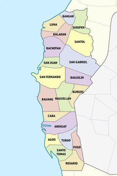 Map of La Union Province. Peta Provinsi La Union. La Union Province Map. Map of Province of La Union. Province of La Union Map. Mapa ng Lalawigan ng La Union. Mapa ng La Union. Peta La Union. Carte de la province de La Union. Carte de La Union. ラ・ウニオン州の地図