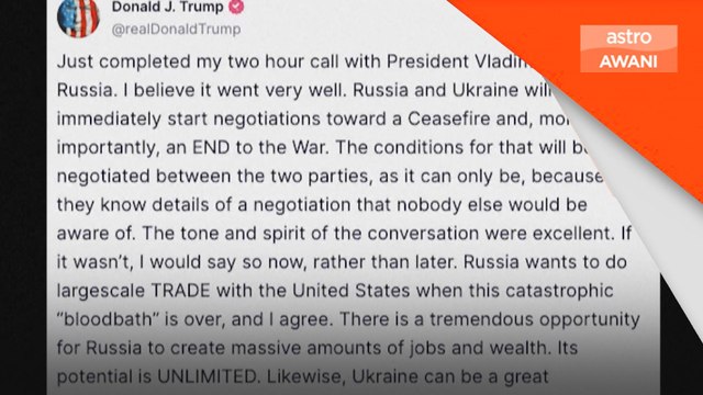 Ukraine, Rusia akan mula rundingan gencatan senjata segera - Trump