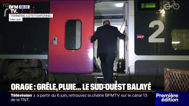 Orages dans le Sud-Ouest: un TGV s’arrête en urgence à cause de la montée d’un cours d’eau