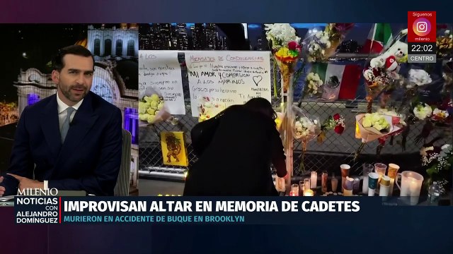 Emotivo altar en Nueva York por cadetes de la Marina fallecidos en el buque Cuauhtémoc