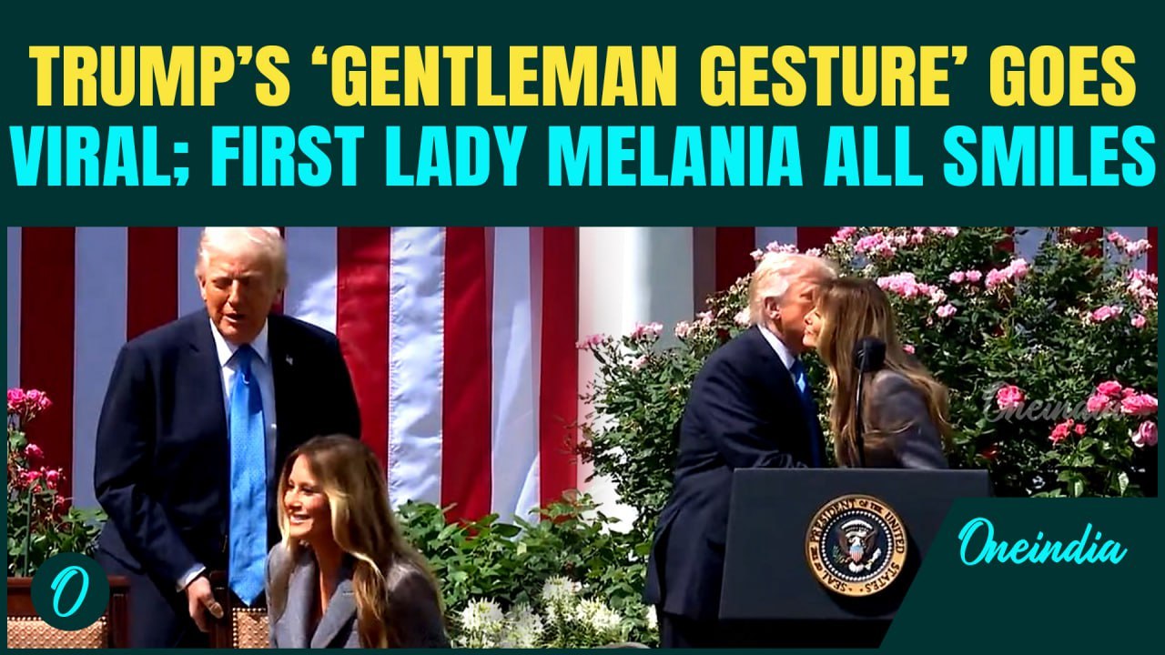 Trump-Melania PDA Caught on Cam | President Trump Pulls Chair For Melania, Says ‘America Lucky to…’
