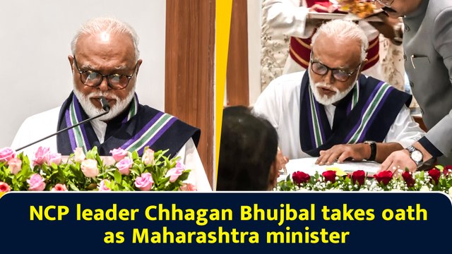 NCP leader Chhagan Bhujbal takes oath as Maharashtra minister