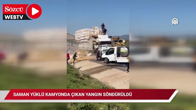 Bingöl'de saman yüklü kamyonda çıkan yangın söndürüldü