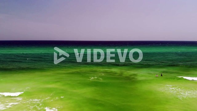 Beautiful green ocean aerial video 4K, amazing seascape, Ocean beach, Fantastic natural sunsets